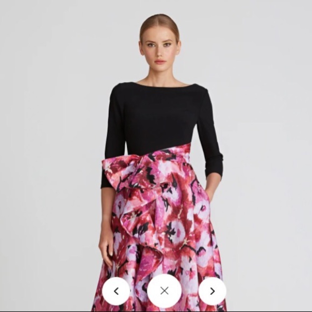 Theia Viola hi-lo floral gown